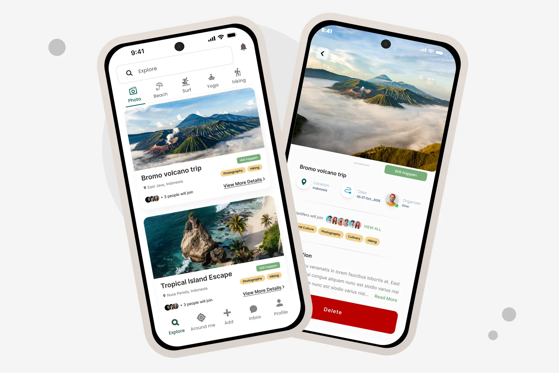 Zvanning app screens on two phones